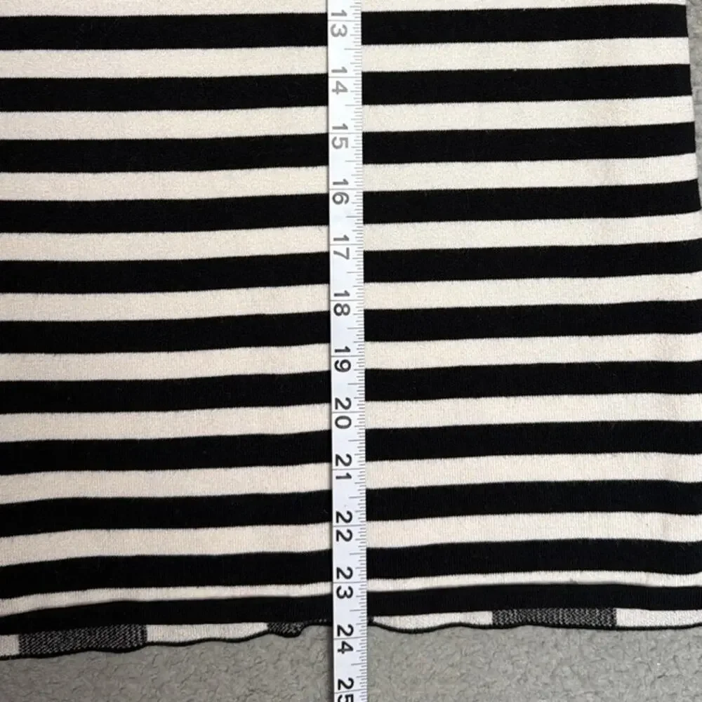 Tyler Boe Silk Cotton Mixed Stripe Plaid Sweater XS Quiet Luxury Minimalist
